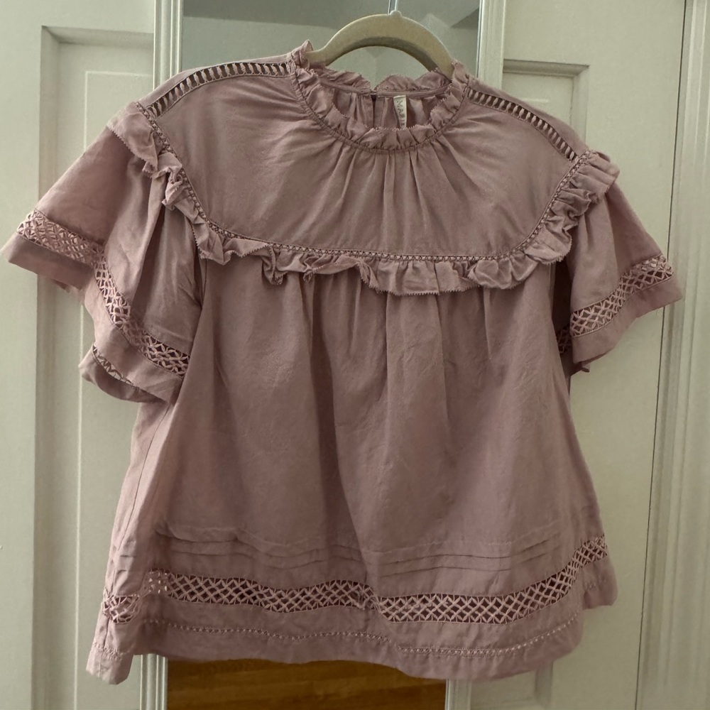 Marie Oliver Blush Ruffle Top